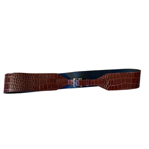 NWOT Vintage Les Créations Élite Brown Croc Wide Waist Belt Size 36 Canada